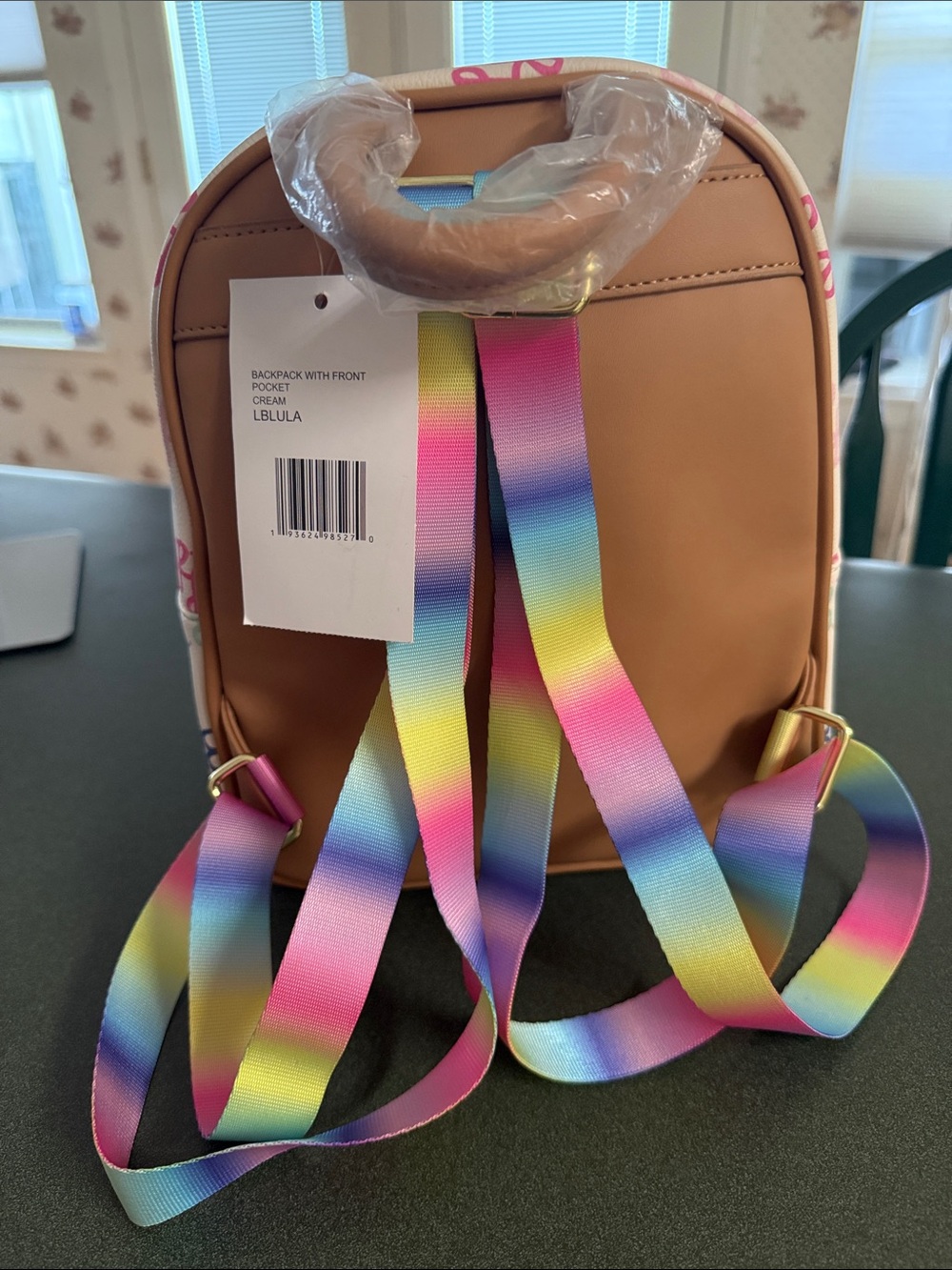 Betsey Johnson Pink Mini Backpack with Multicolor Heart Print - Picture 2 of 4